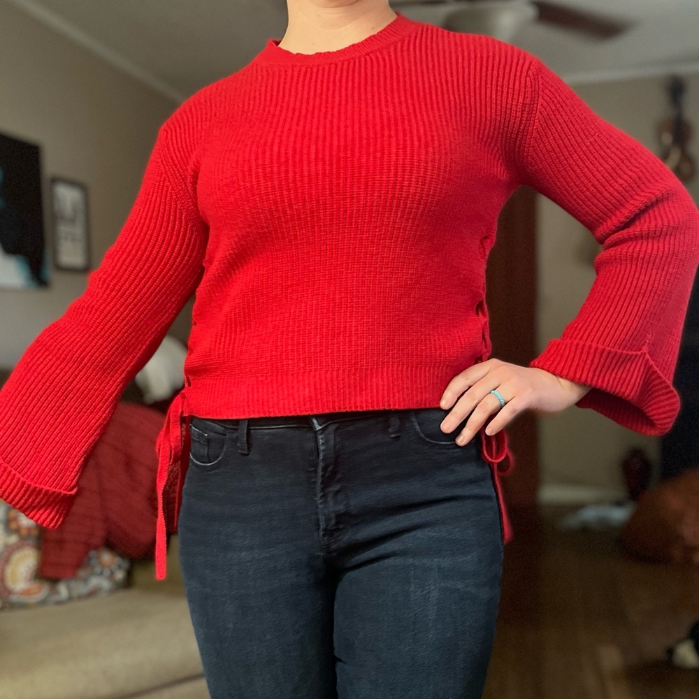 Bright Red Chelsea & Violet Sweater